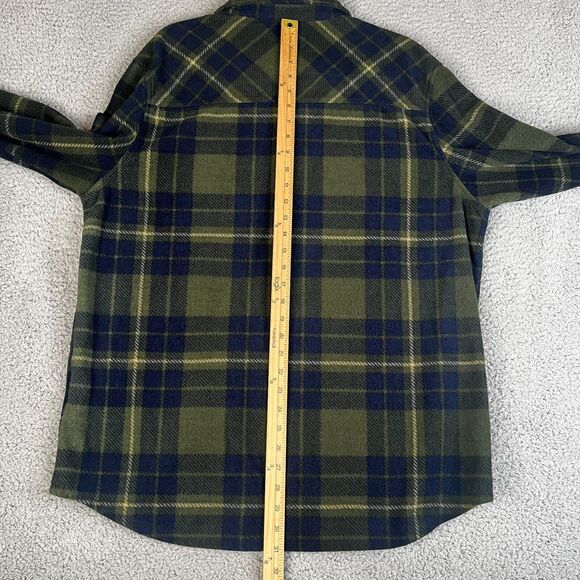 Freedom Foundry Shirt Mens XL Fleece Button Up Green Blue Plaid Flap Pockets - Picture 5 of 12
